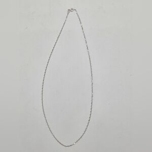 Elegant 10k White Gold Mirror Chain Necklace 16inch